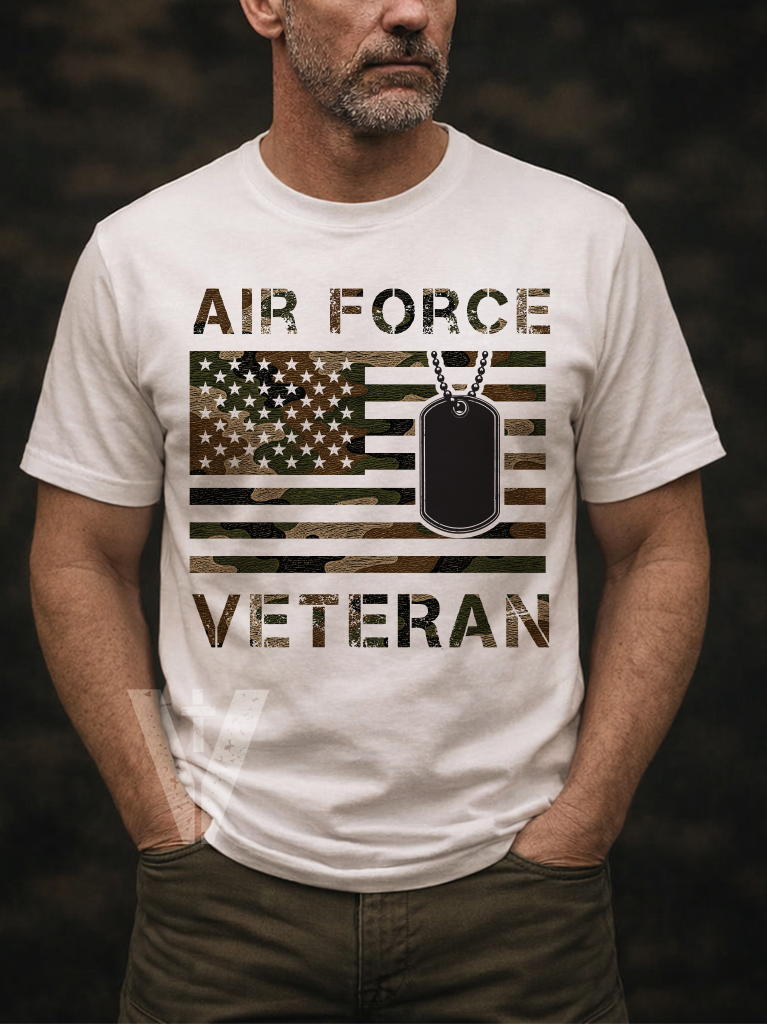 American Flag Dogtags – U.S. Branch Veteran T-Shirt