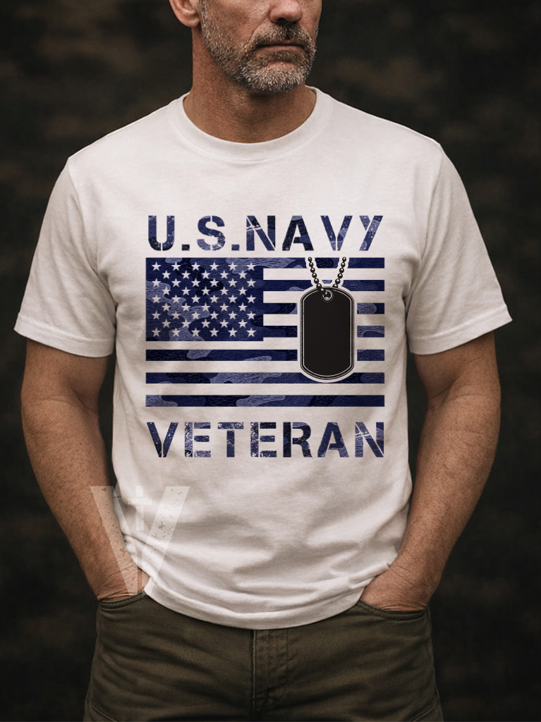 American Flag Dogtags – U.S. Branch Veteran T-Shirt