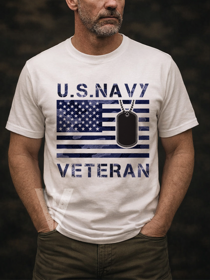 American Flag Dogtags – U.S. Branch Veteran T-Shirt