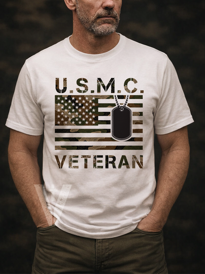 American Flag Dogtags – U.S. Branch Veteran T-Shirt