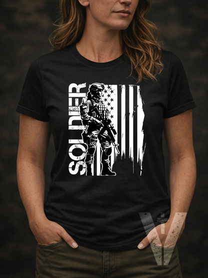 Dark - Valor & Grace - Female Soldier T-Shirt