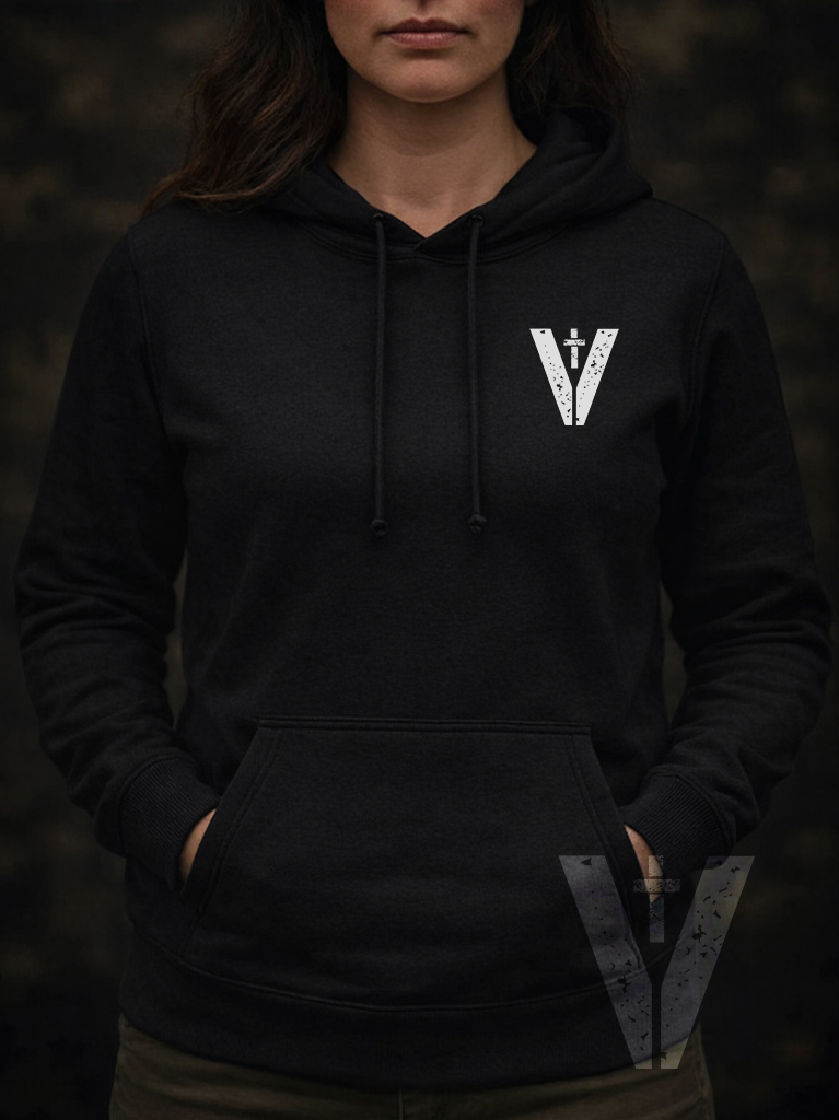 Dark - Valor & Grace - Female Veteran w/Flag Hoodie