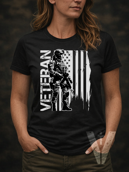 Dark - Valor & Grace - Female Veteran T-Shirt