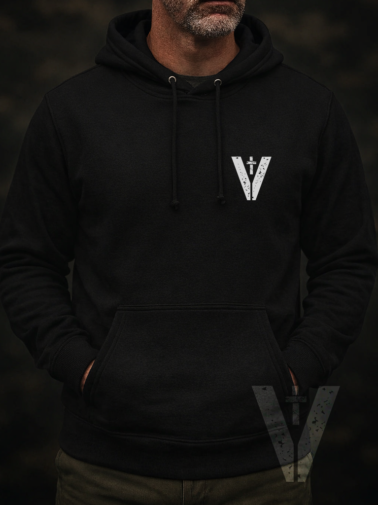 Dark - Valor & Grace - Male Veteran w/Flag Hoodie