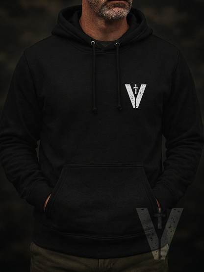 Dark - Valor & Grace - Male Veteran w/Flag Hoodie