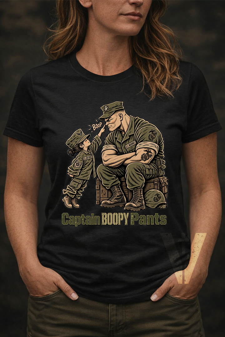Captain Boopy Pants™ Military Humor Tshirt