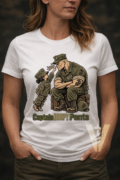 Captain Boopy Pants™ Military Humor Tshirt