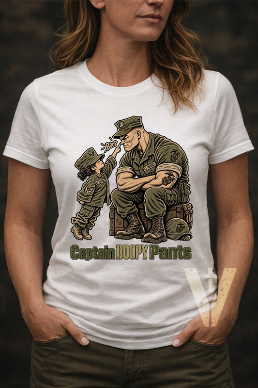 Captain Boopy Pants™ Military Humor Tshirt