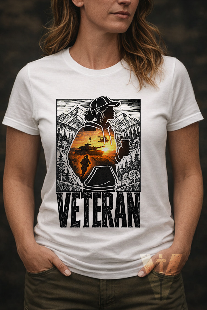 Proud Woman Veteran Nature T-Shirt