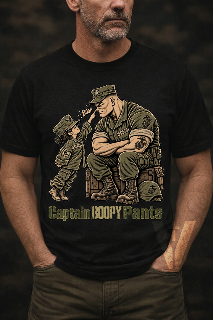 Captain Boopy Pants™ Military Humor T-Shirt