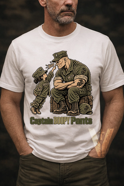 Captain Boopy Pants™ Military Humor T-Shirt