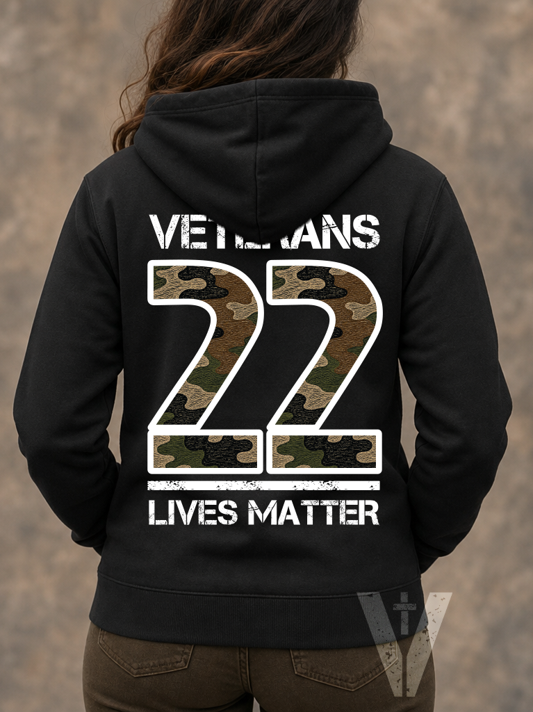 🇺🇸 Women VETERANS 22 LIVES MATTER Hoodie - Dark