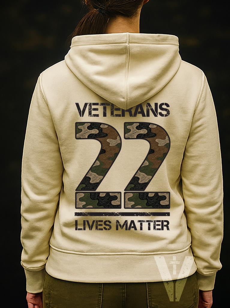 🇺🇸 Women's VETERANS 22 LIVES MATTER Hoodie - Light