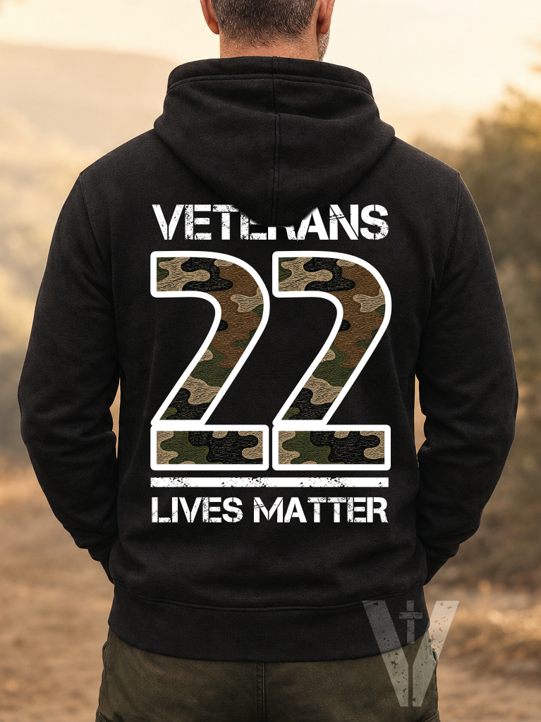 🇺🇸 VETERANS 22 LIVES MATTER Hoodie - Dark