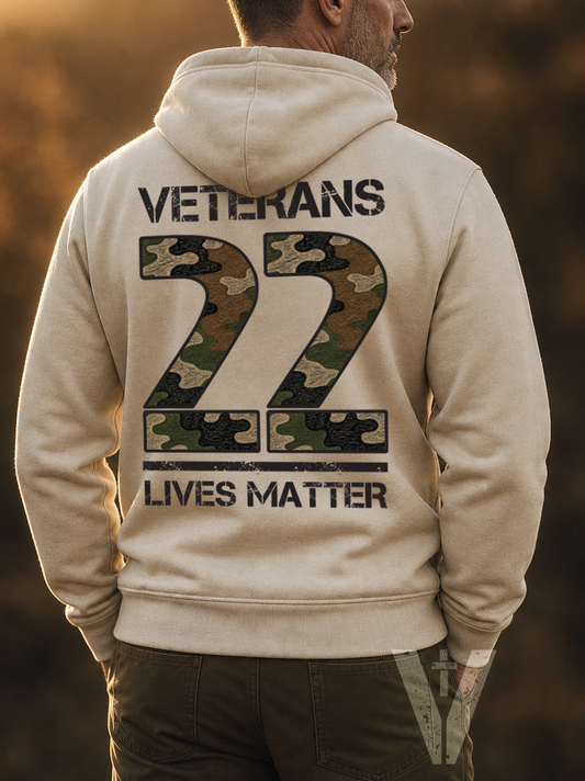 🇺🇸 VETERANS 22 LIVES MATTER Hoodie - Light