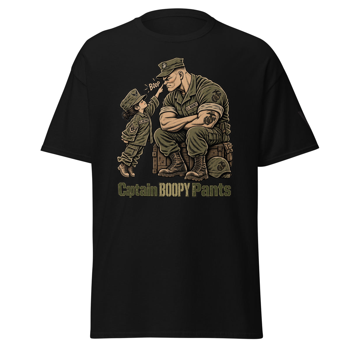 Captain Boopy Pants™ Military Humor Tshirt