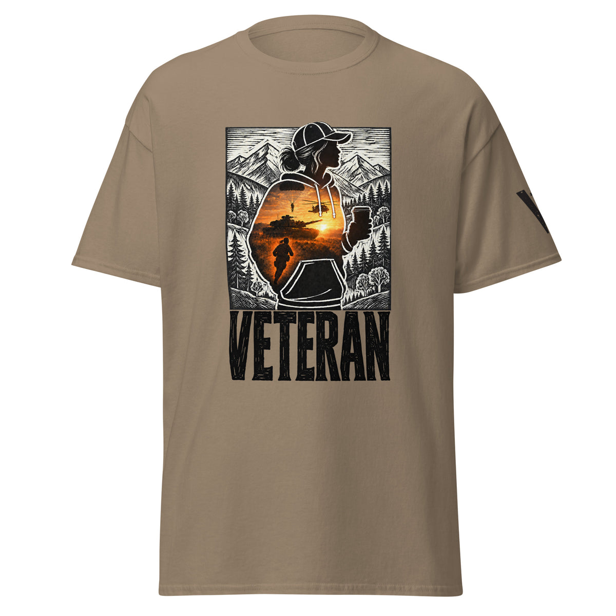 Proud Woman Veteran Nature T-Shirt