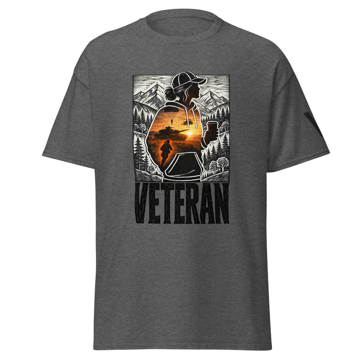 Proud Woman Veteran Nature T-Shirt