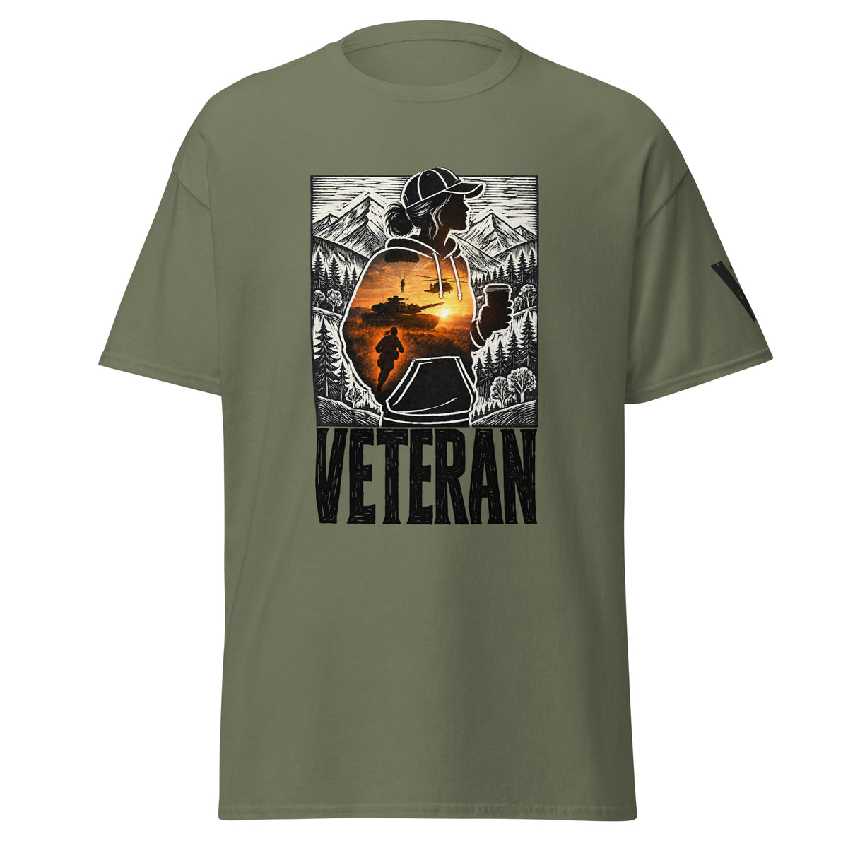 Proud Woman Veteran Nature T-Shirt