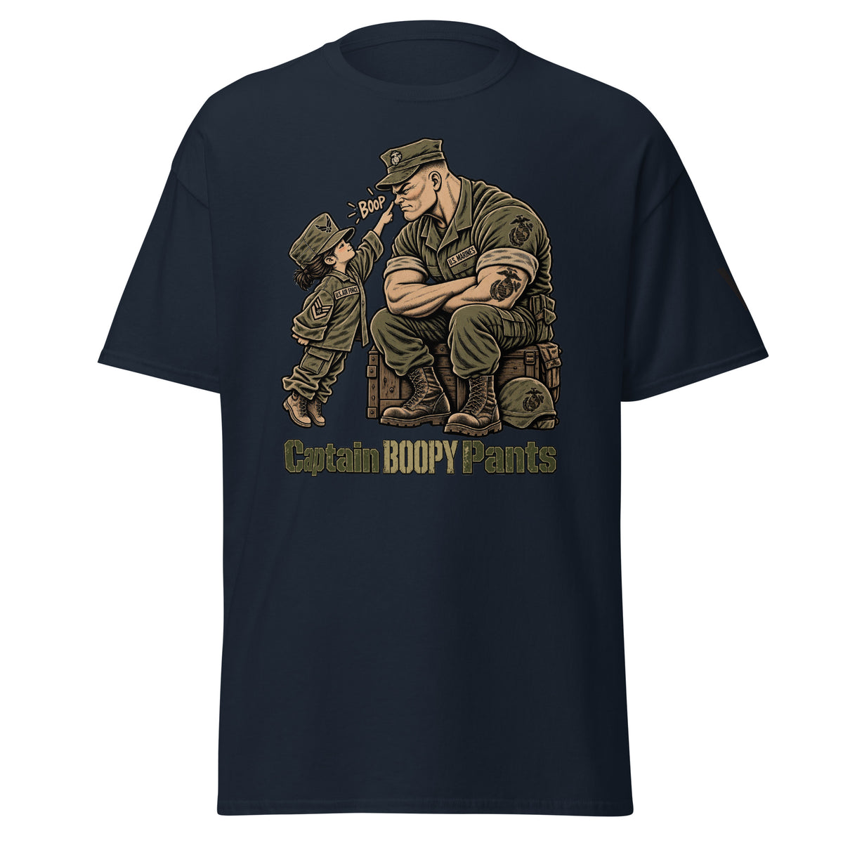 Captain Boopy Pants™ Military Humor Tshirt