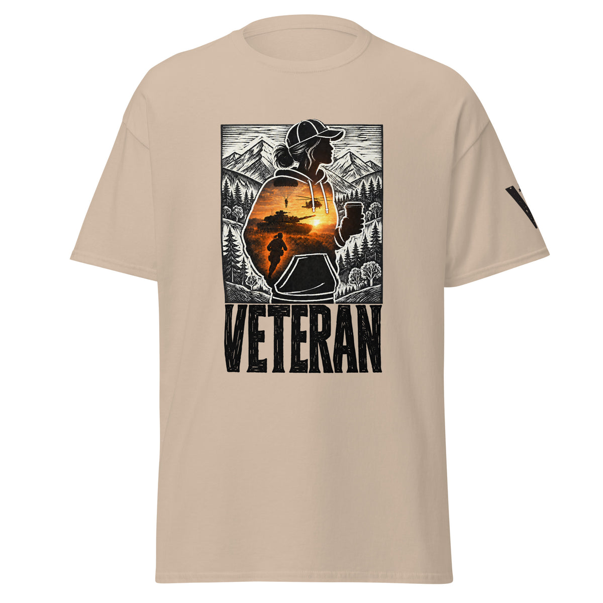 Proud Woman Veteran Nature T-Shirt