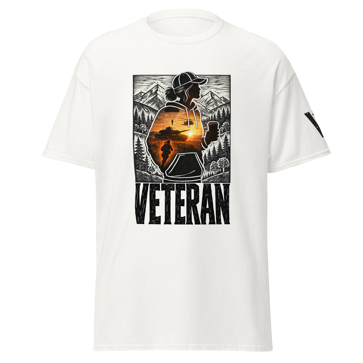 Proud Woman Veteran Nature T-Shirt