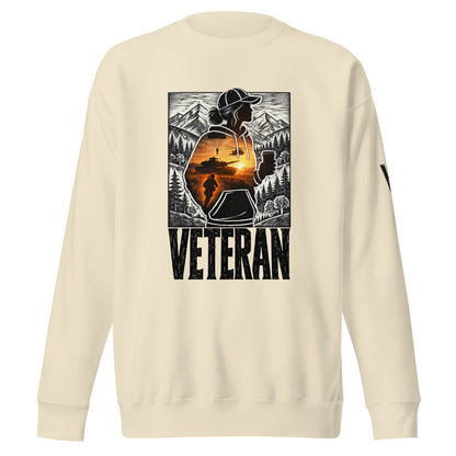 Proud Woman Veteran Nature Crewneck Sweatshirt