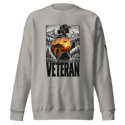Proud Woman Veteran Nature Crewneck Sweatshirt