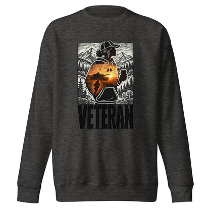 Proud Woman Veteran Nature Crewneck Sweatshirt