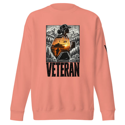 Proud Woman Veteran Nature Crewneck Sweatshirt