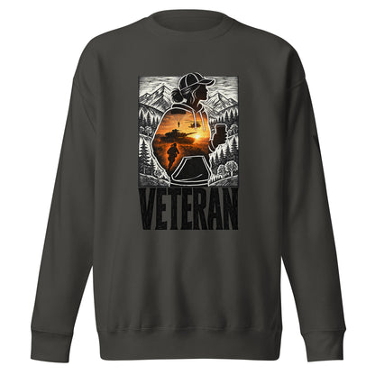 Proud Woman Veteran Nature Crewneck Sweatshirt